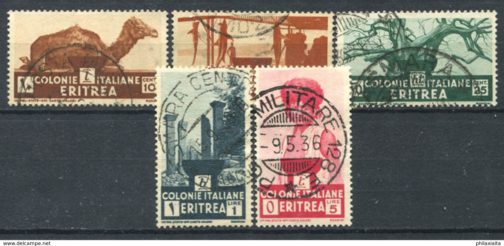 Eritrea 1933 Sass. 205-207,209,211 Usato 100% Colonie Italiane - Eritrea