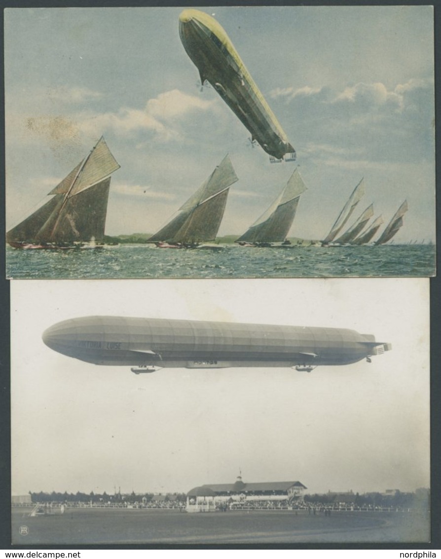 1912, LZ 11 (Viktoria Luise) In Der Nordmark Und Während Der Kieler Woche, Ungebraucht Und Gebraucht, 2 Ansichtskarten,  - Sonstige & Ohne Zuordnung