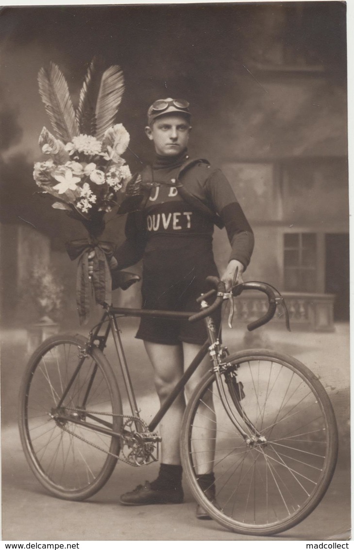 Originele Fotokaart Wielrenner Théodore Wynsdau..Fotograaf Désiré Veeckman ,Rue Du Phoenix 3 Gent 1912 -1922  J B Jouvet - Cyclisme