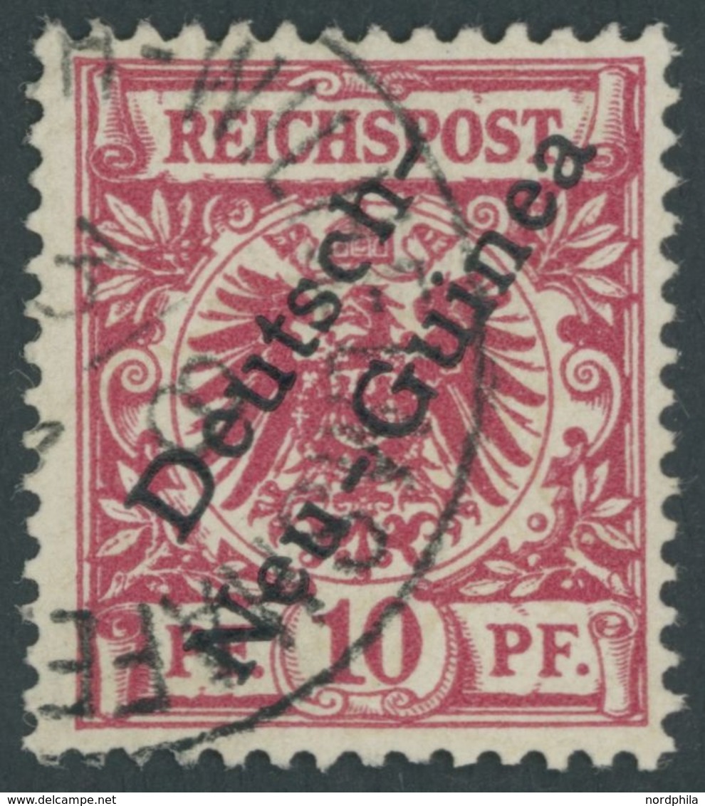 DEUTSCH-NEUGUINEA 3XII O, 1897, 10 Pf. Lebhaftlilarot Mit Aufdruckfehler C In Deutsch Verstümmelt, Pracht - German New Guinea