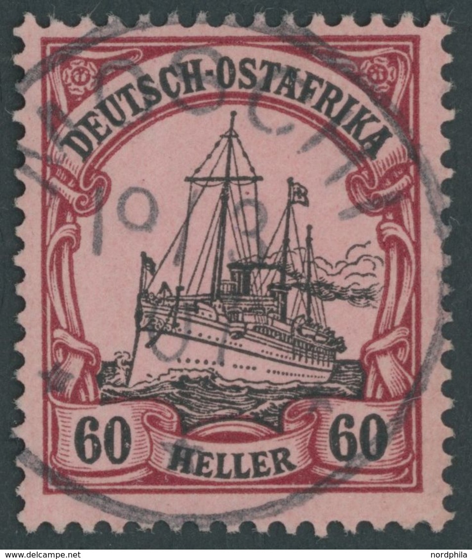 DEUTSCH-OSTAFRIKA 29 O, 1905, 60 H. Dunkelrötlichkarmin/braunschwarz Auf Mattkarminrot, Ohne Wz., Zentrischer Stempel MO - Afrique Orientale