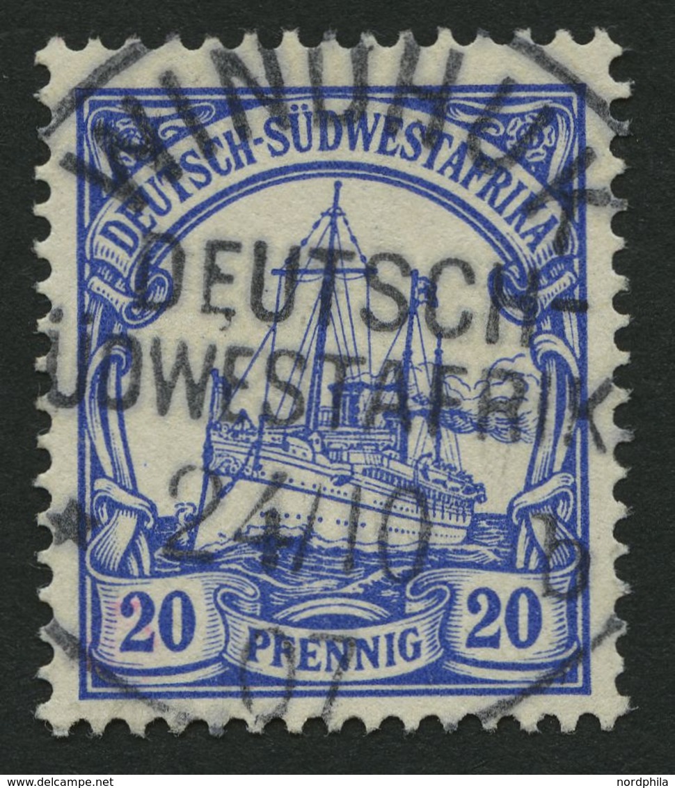 DSWA 14 O, WINDHUK Auf 20 Pf. Violettultramarin, Pracht - German South West Africa