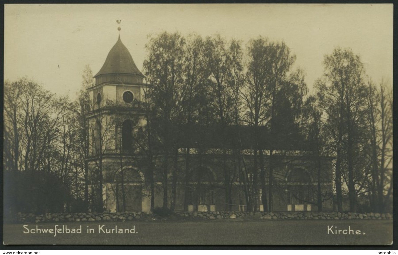 DT. FP IM BALTIKUM 1914/18 K.D. FELDPOSTEXP. DER 6. RES. DIV. B, 18.8.16, Auf Ansichtskarte (Schwefelbad In Kurland-Kirc - Latvia