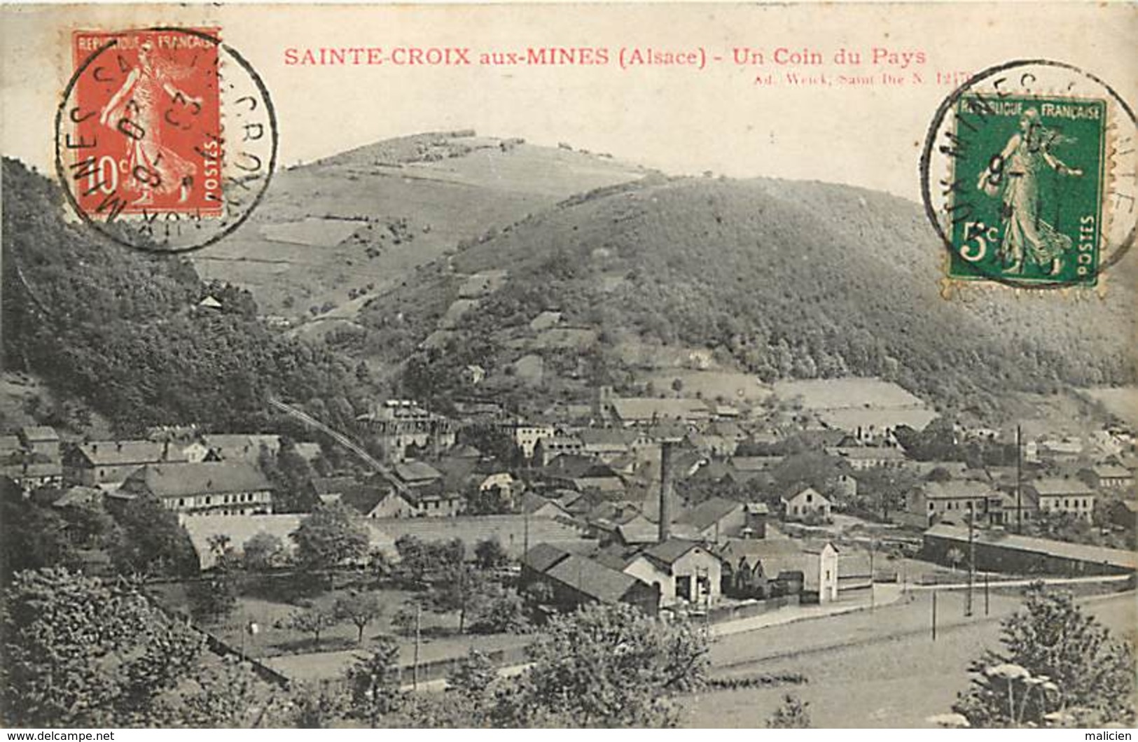 - Dpts Div.-ref-AJ46- Haut Rhin - Sainte Croix Aux Mines - Ste Croix Aux Mines -coin Du Pays- Usine - Usines - Industrie - Sainte-Croix-aux-Mines