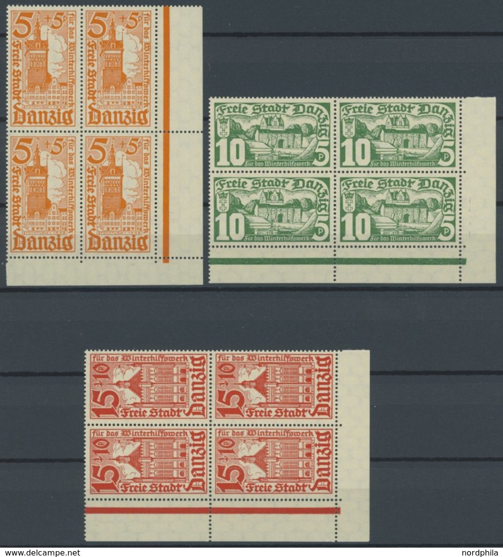 FREIE STADT DANZIG 256-58 VB **, 1935, Bauwerke In Eckrandviererblocks, Postfrischer Prachtsatz, Mi. (88.-) - Other & Unclassified