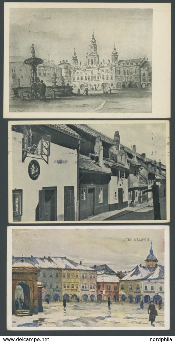 BÖHMEN UND MÄHREN Ca. 1939-43, 37 Verschiedene Alte Ansichtskarten Böhmen Und Mähren, Fast Alle Gebraucht, Viel Prag, Pr - Autres & Non Classés