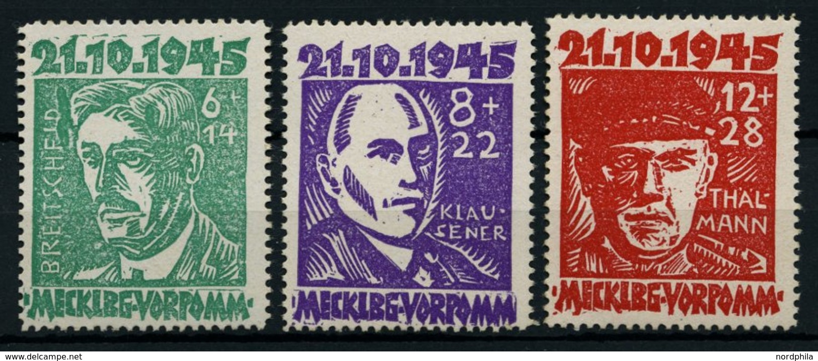 MECKLENBURG-VORPOMMERN 20-22a **, 1945, Faschismus, Prachtsatz, Mi. 100.- - Sonstige & Ohne Zuordnung