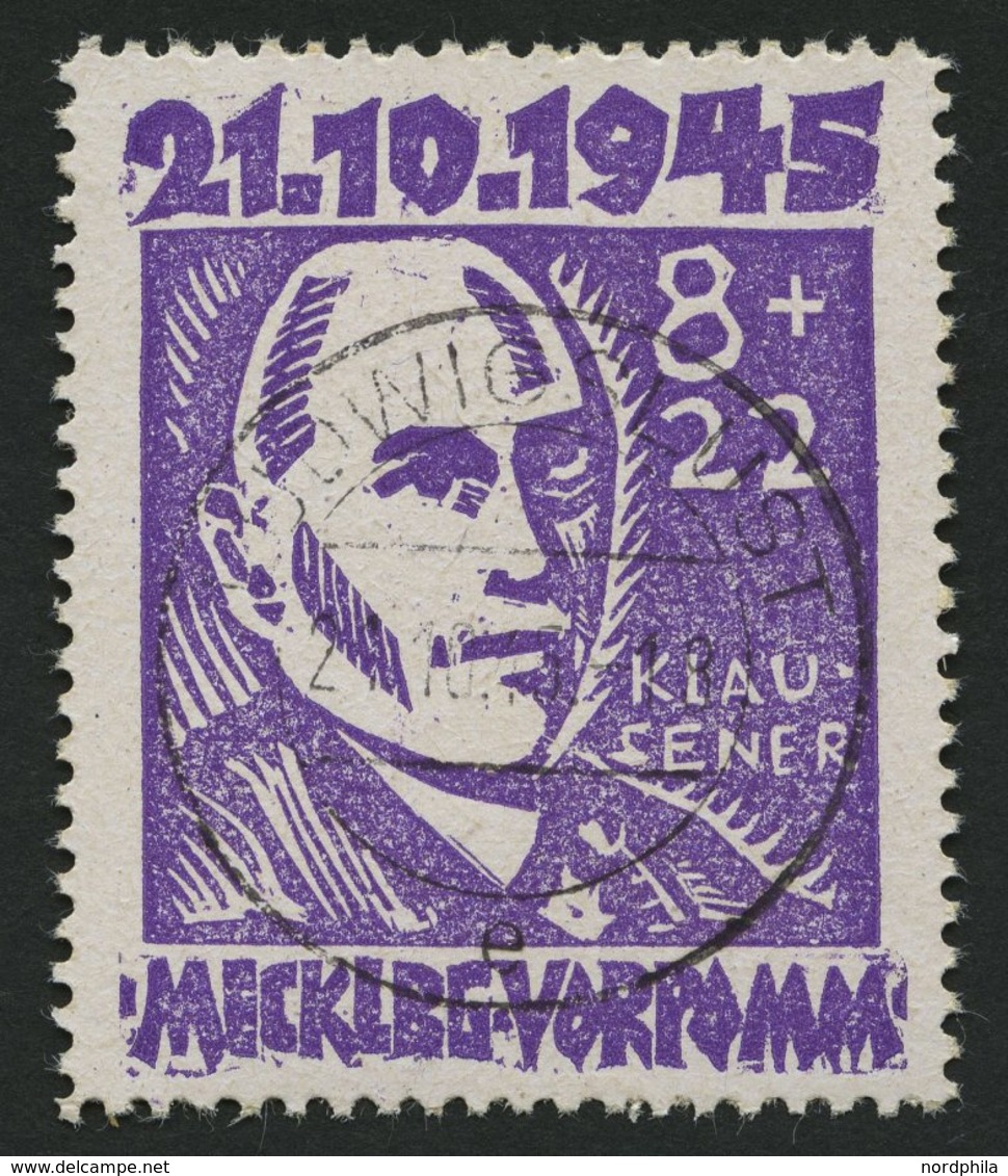 MECKLENBURG-VORPOMMERN 21 O, 1945, 8 Pf. Faschismus, Pracht, Gepr. Kramp, Mi. 80.- - Autres & Non Classés