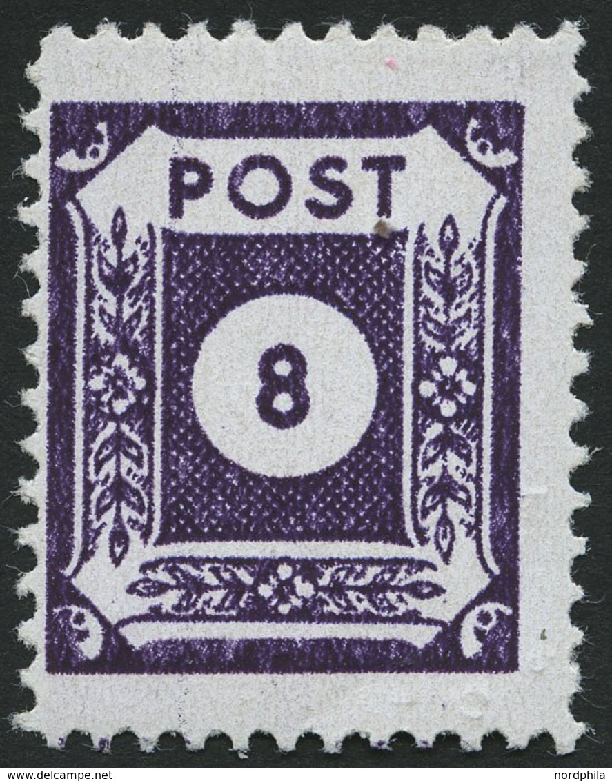 OST-SACHSEN 44cDIII *, 1945, 8 Pf. Lebhaftgrauviolett Coswig, Gezähnt L 111/2, Falzreste, Pracht, Gepr. Kunz, Mi. (400.- - Autres & Non Classés