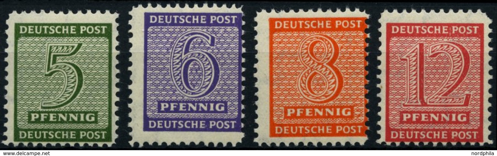 WEST-SACHSEN 116-19BX *, 1945, Roßwein, Gezähnt L 111/4-111/2, Wz. X, Falzrest, Prachtsatz, Gepr. Dr. Jasch - Sonstige & Ohne Zuordnung