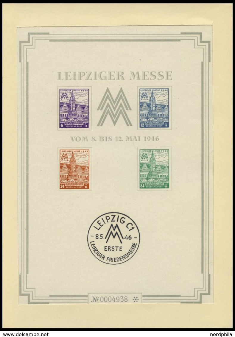 WEST-SACHSEN Bl. 5SX (*), 1946, Großblock Leipziger Messe, Wz. 1X, Type II, Mit Schutzhülle, Pracht, Mi. (500.-) - Other & Unclassified