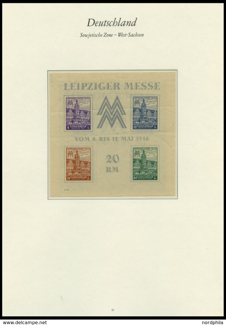 SAMMLUNGEN, LOTS **, 1945-49, Saubere Sammlung Mit Mittleren Ausgaben Und Blocks (u.a. Bl. 5X/Y Und 6) Im Borek Falzlosa - Other & Unclassified