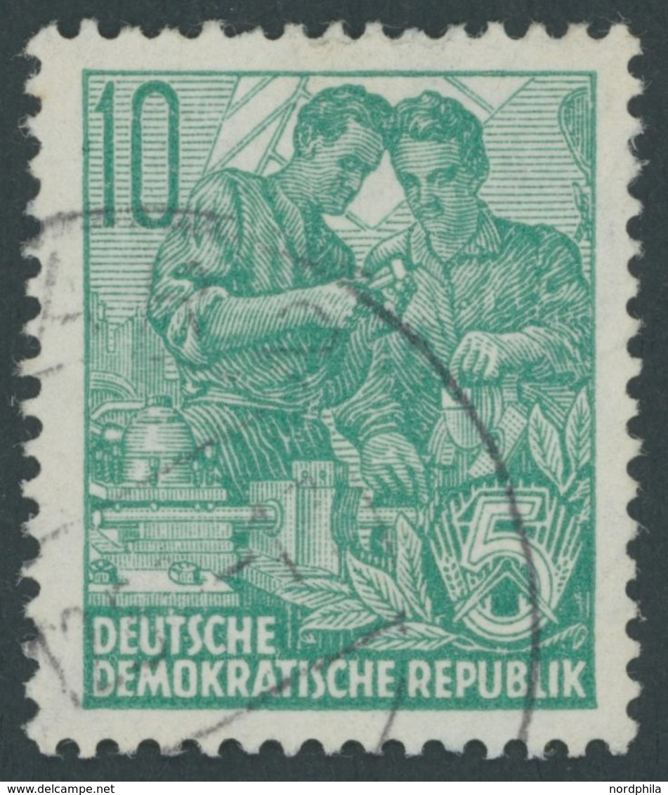 DDR 704BX O, 1959, 10 Pf. Bläulichgrün, Gezähnt K 14, Mit Neu Entdeckter Abart Ohne Vorderseitigem Kreidestrich, Pracht, - Altri & Non Classificati