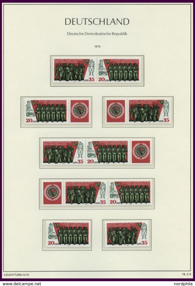 ZUSAMMENDRUCKE **, 1971-82, Sammlung verschiedener postfrischer Zusammendrucke auf Leuchtturm-Falzlosseiten, Mi. 290.-