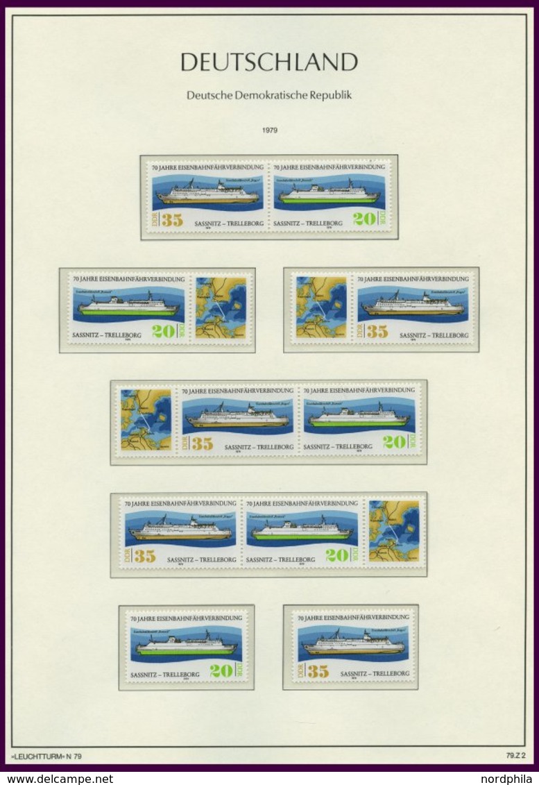 ZUSAMMENDRUCKE **, 1971-82, Sammlung verschiedener postfrischer Zusammendrucke auf Leuchtturm-Falzlosseiten, Mi. 290.-