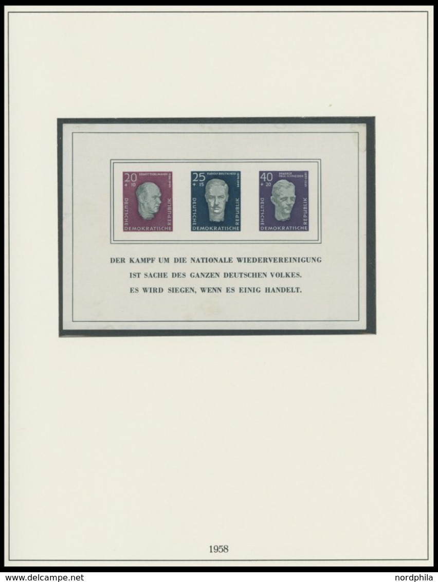 SAMMLUNGEN **, Bis Auf Mi.Nr. 342/3 Und Marx-Blocks Komplette Postfrische Sammlung DDR Von 1953-63 Im Lindner Falzlosalb - Sammlungen