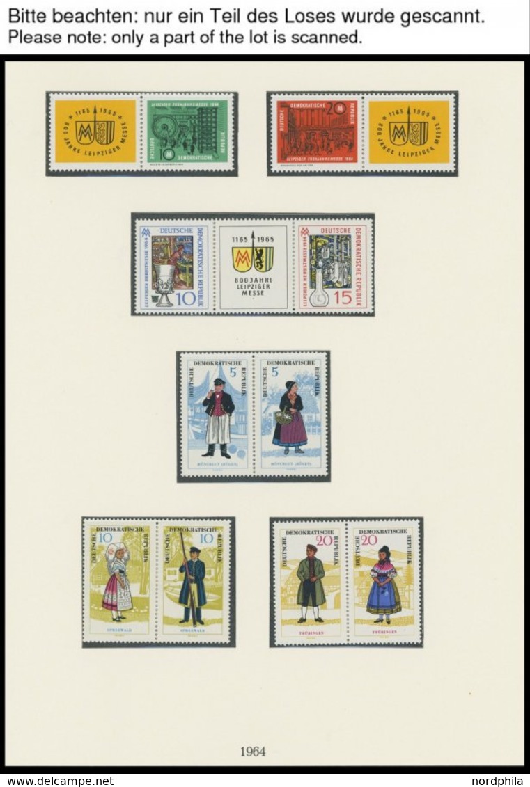 SAMMLUNGEN **, Postfrische Sammlung DDR Von 1963-78 In 2 Lindner Falzlosalben Mit Vielen Zusammendrucken, Prachterhaltun - Collections
