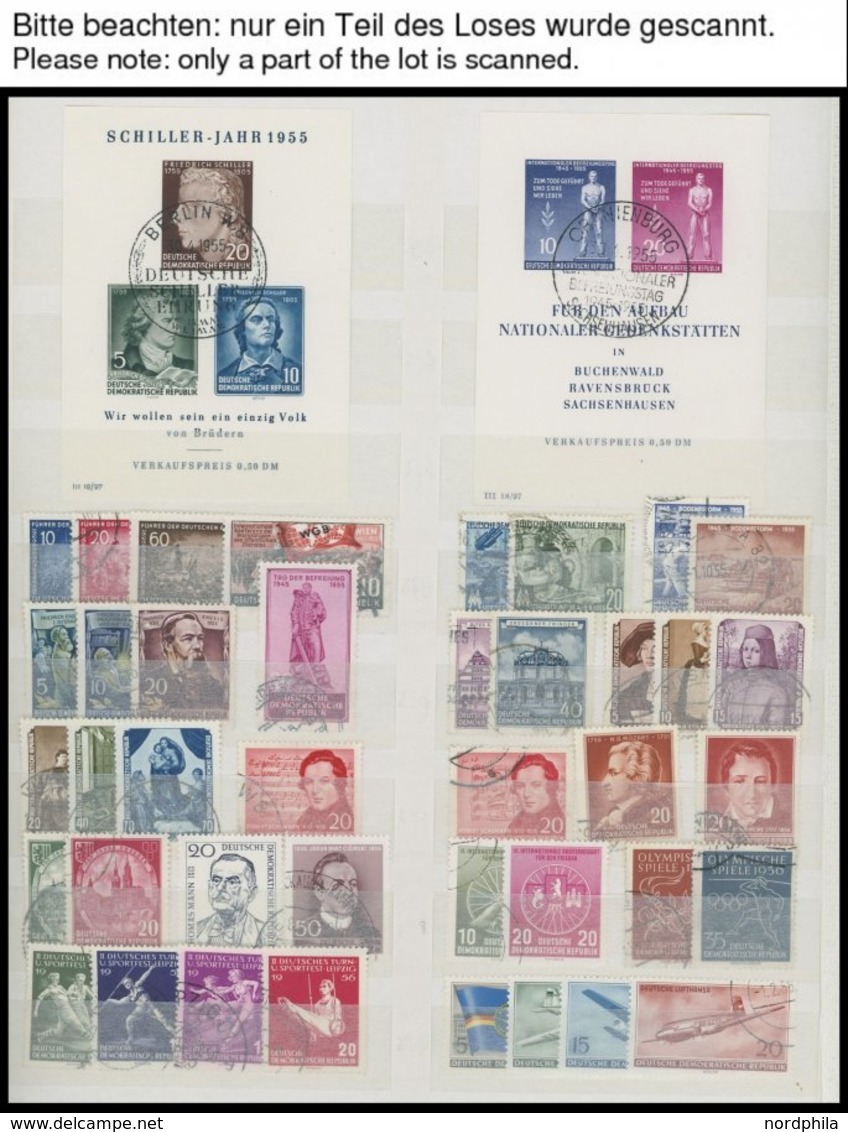 SAMMLUNGEN O, Gestempelte Sammlung DDR Von 1953-62 Im Einsteckbuch, Ab 1955 In Den Hauptnummern Fast Komplett, Dabei Ein - Collections