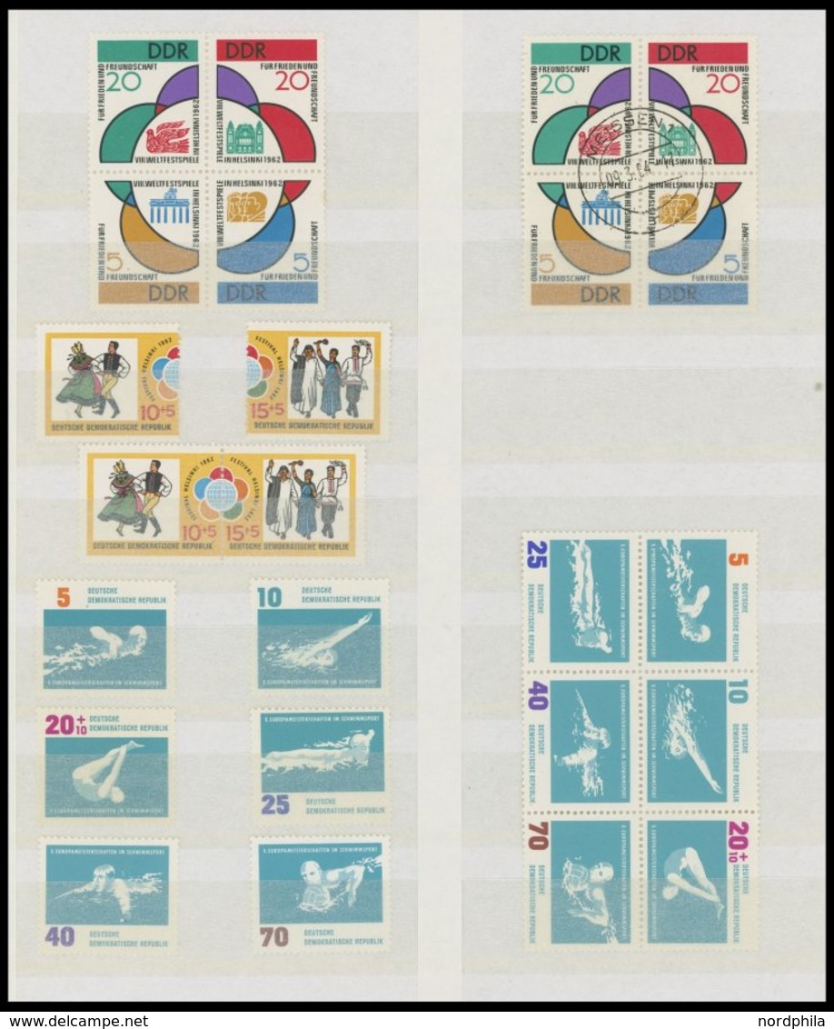 SAMMLUNGEN **,o , Sammlung DDR Von 1949-90 In 5 Einsteckbüchern Mit Einigen Besseren Ausgaben, Vieles Jeweils Postfrisch - Sammlungen