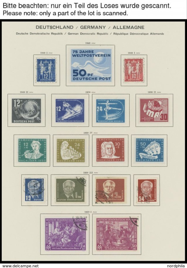 SAMMLUNGEN *,o , Sammlung DDR Bis 1956 Mit Einigen Guten Ersten Ausgaben, Prachterhaltung - Collections