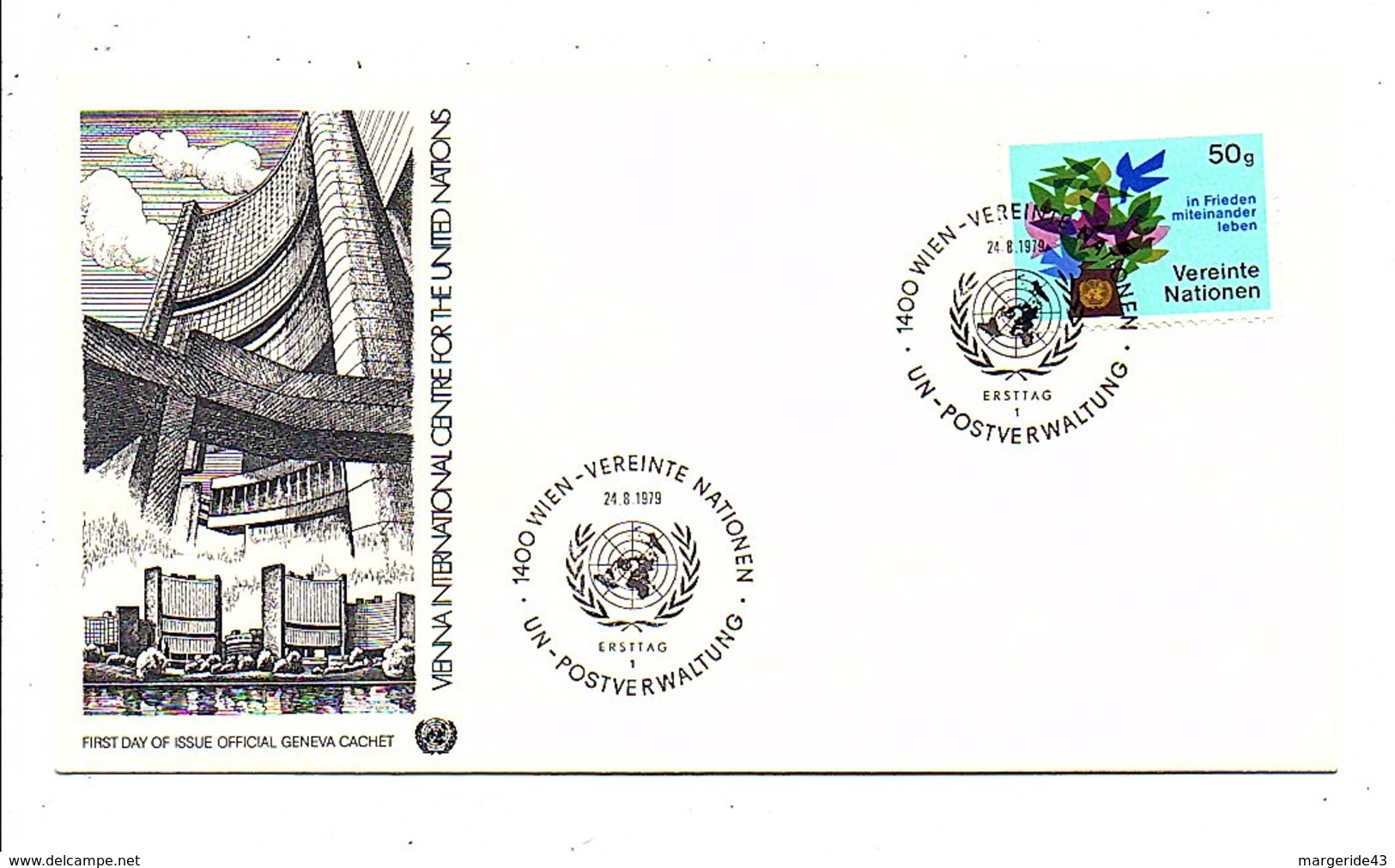 NATIONS UNIES VIENNE FDC 1978 SERIE COURANTE - FDC