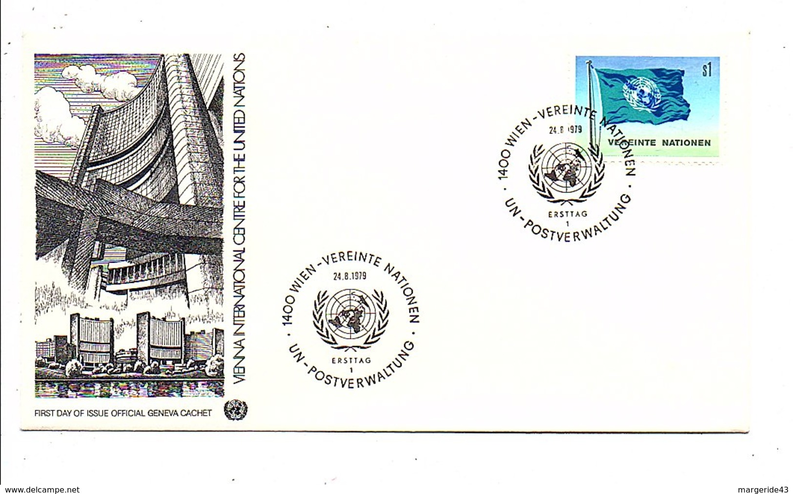 NATIONS UNIES VIENNE FDC 1978 SERIE COURANTE - FDC