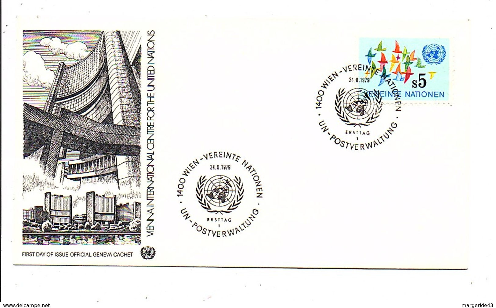 NATIONS UNIES VIENNE FDC 1978 SERIE COURANTE - FDC