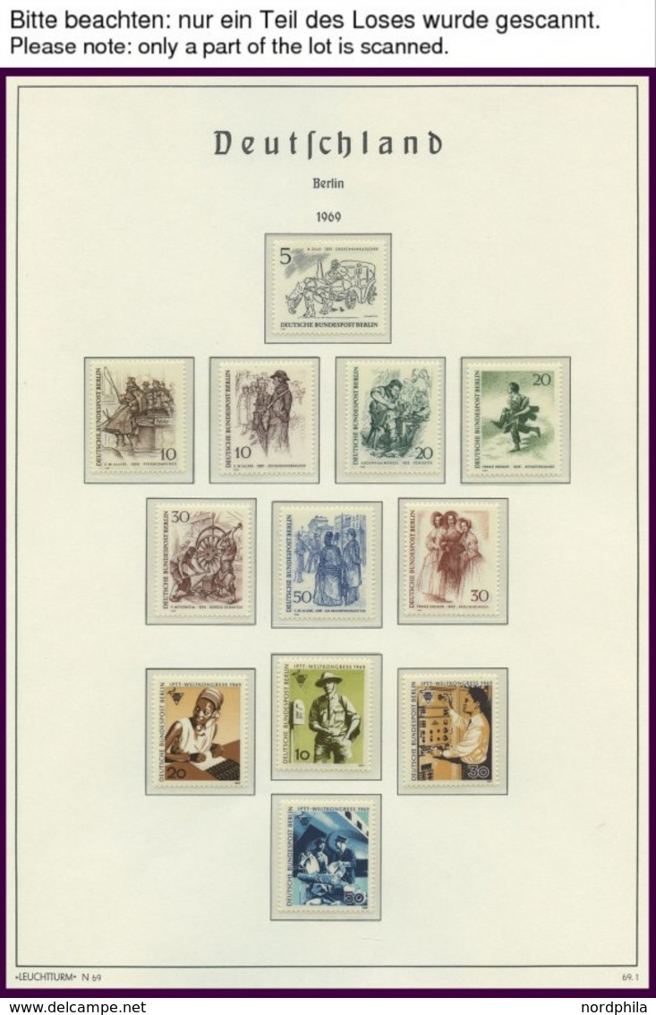 SAMMLUNGEN **, 1969-76, In Den Hauptnummern Komplette Sammlung Berlin Auf Leuchtturm-Falzlosseiten, Die Ersten 3 Blocks  - Autres & Non Classés