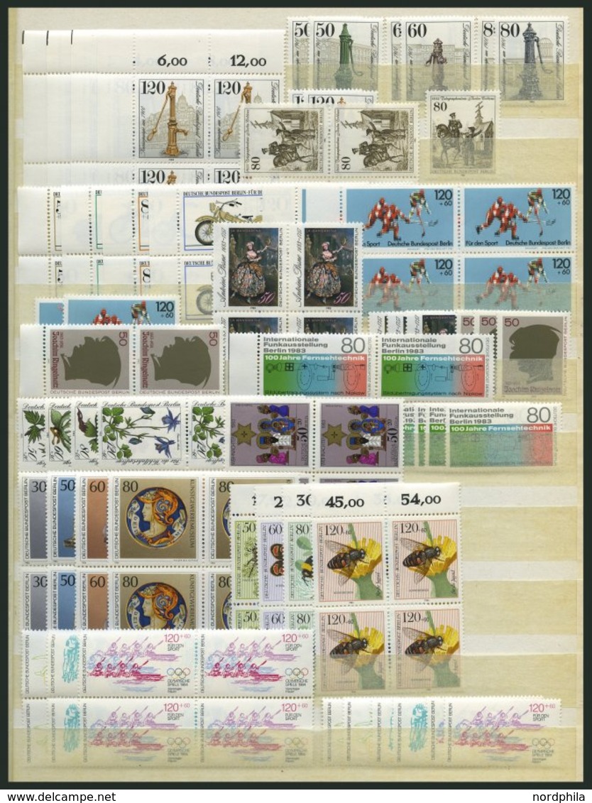 LOTS **, 1980-90, Saubere Dublettenpartie Kompletter Ausgaben, Meist 3-6x, Pracht, Mi. Ca. 2500.- - Used Stamps