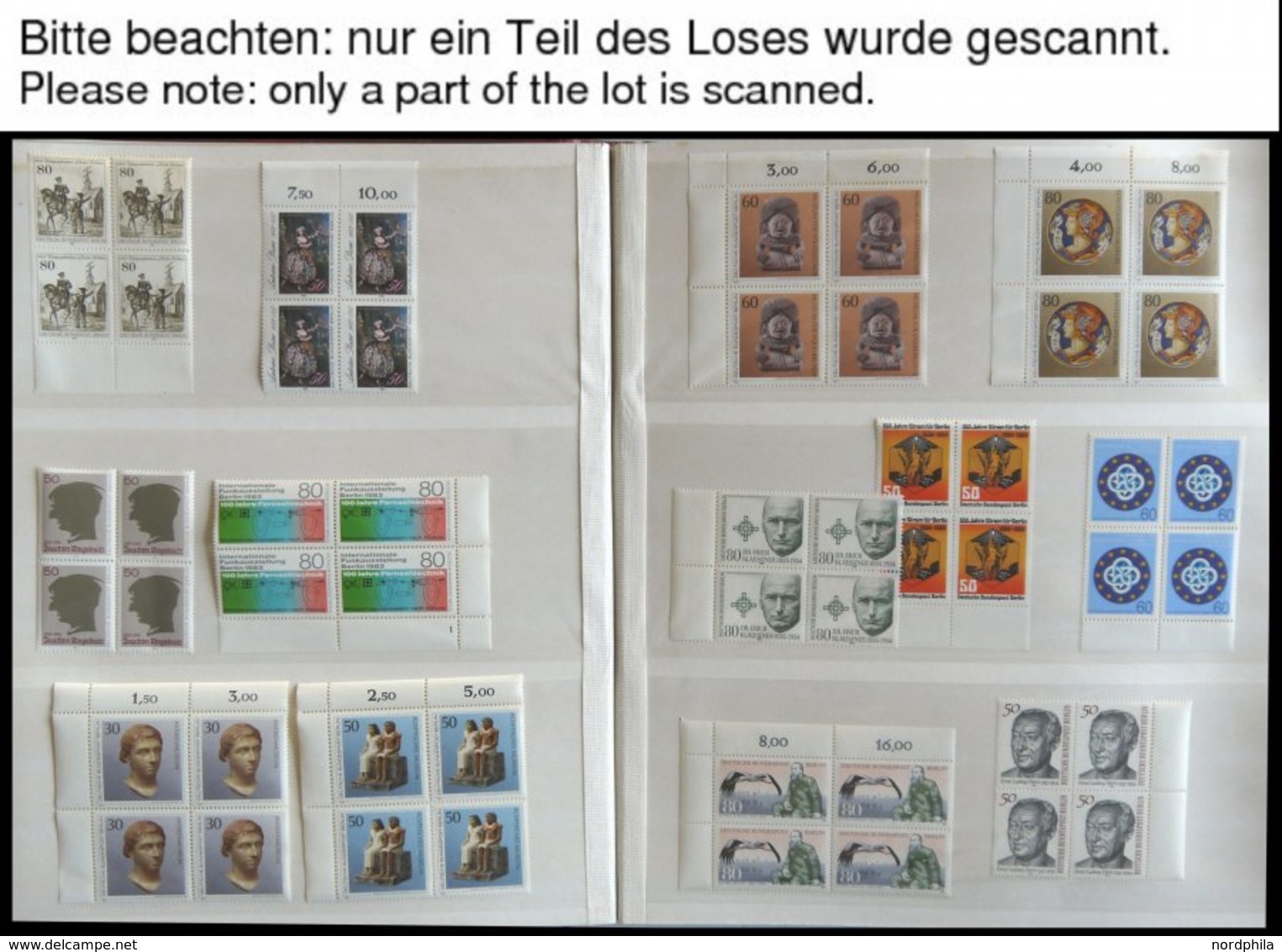 LOTS VB **, 1965-90, Partie Verschiedener Postfrischer Ausgaben In Viererblocks, Viele Randstücke, Fast Nur Prachterhalt - Used Stamps