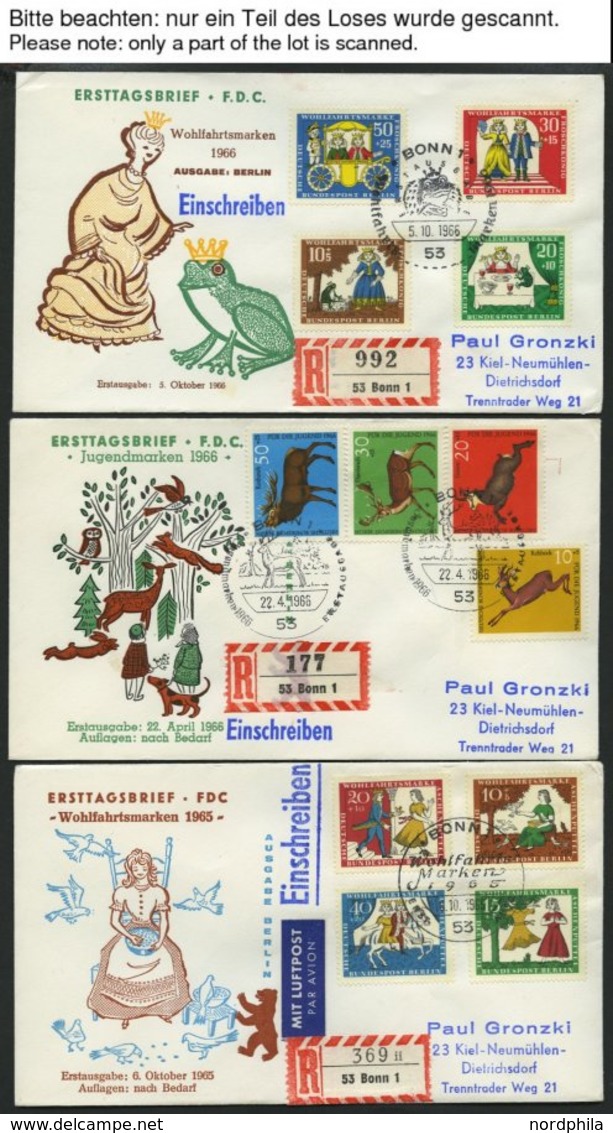 LOTS 1965-73, Wofa Und Jugend, 15 Verschiedene FDC Mit Bonner Sonderstempel, Pracht, Mi. 87.- - Gebraucht