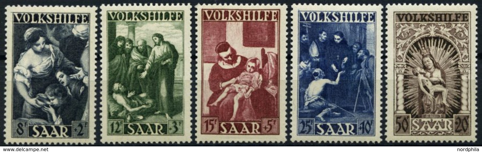 SAARLAND 267-71 **, 1949, Volkshilfe, Prachtsatz, Mi. 110.- - Autres & Non Classés