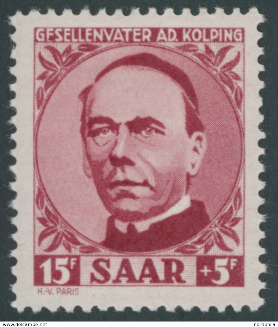 SAARLAND 289I **, 1950, 15 Fr. Kolping Mit Abart GFSELLENVATER, Postfrisch, Pracht, Mi. 80.- - Autres & Non Classés