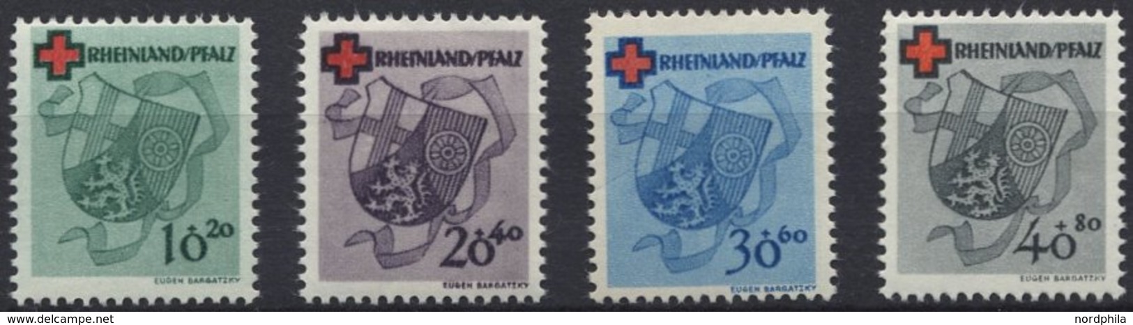 RHEINLAND PFALZ 42-45 **, 1949, Rotes Kreuz, Prachtsatz, Mi. 85.- - Sonstige & Ohne Zuordnung