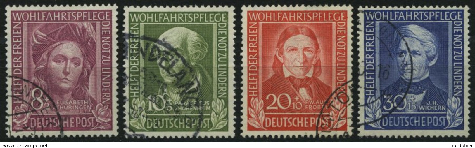 BUNDESREPUBLIK 117-20 O, 1949, Helfer Der Menschheit, üblich Gezähnter Prachtsatz, Mi. 170.- - Sonstige & Ohne Zuordnung