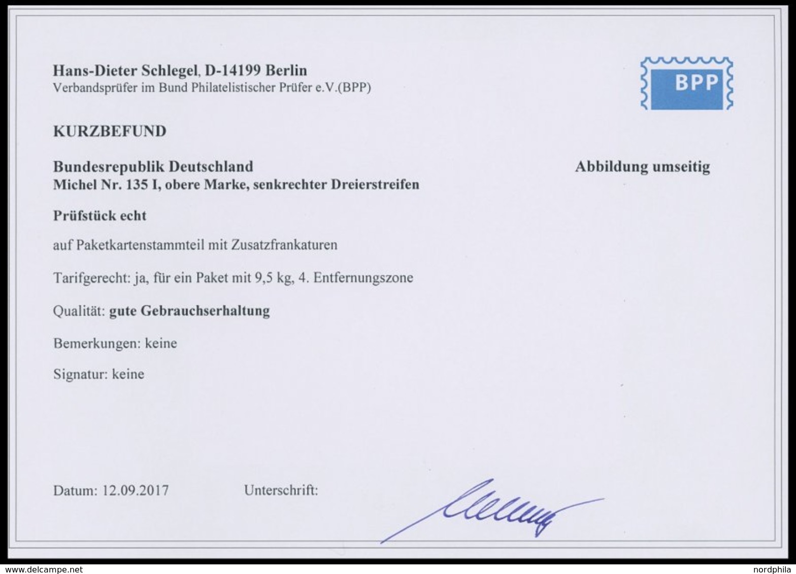 BUNDESREPUBLIK 135I BRIEF, 1951, 60 Pf. Posthorn Mit Abart Zwei Flecken Im Linken Rand Unter Dem U In Bundes, Obere Mark - Other & Unclassified