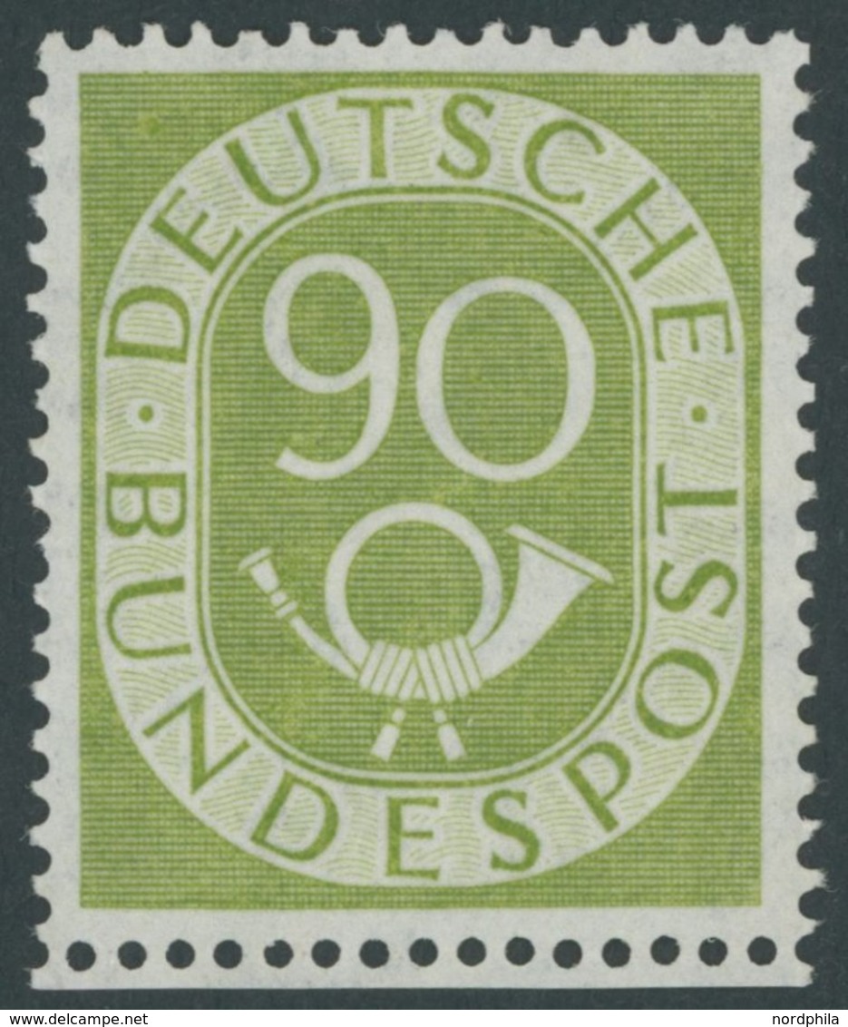 BUNDESREPUBLIK 138 **, 1952, 90 Pf. Posthorn, Normale Zähnung, Postfrisch, Pracht, Mi. 550.- - Autres & Non Classés