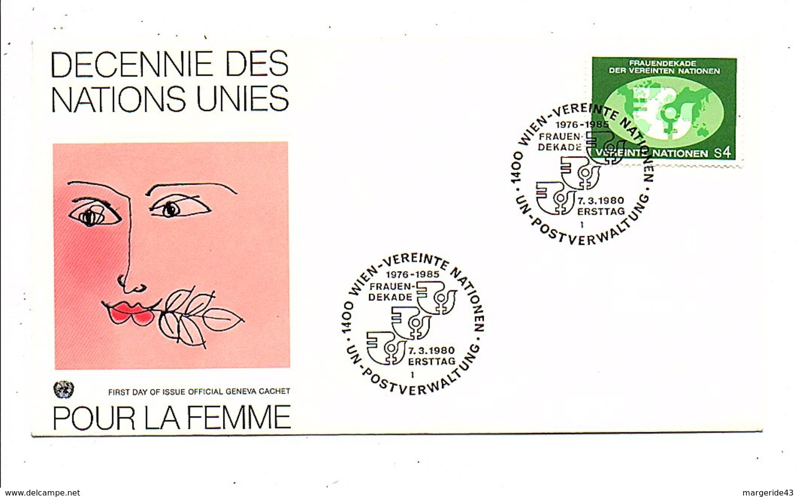 NATIONS UNIES VIENNE FDC 1978 DECENNIE DES DROITS DE LA FEMME - FDC