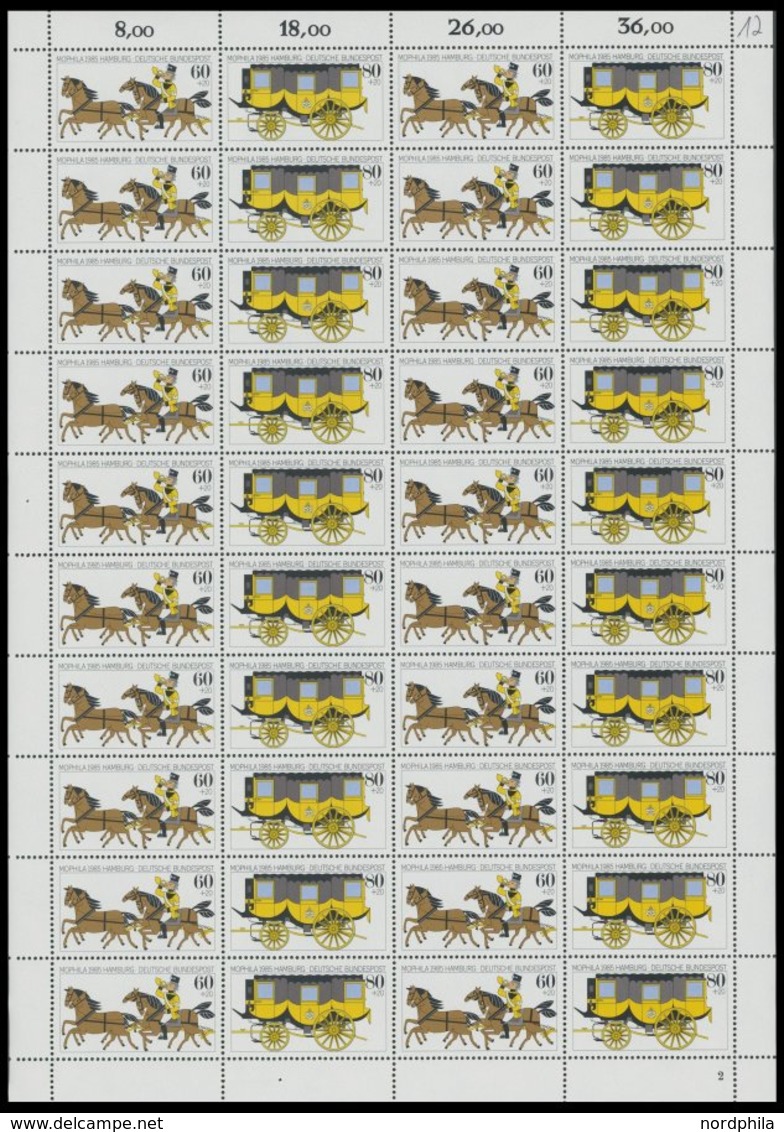 BUNDESREPUBLIK 1255/6KB **, 1985, MOPHILA Im Zusammendruckbogen, Postfrisch, Pracht, Mi. 180.- - Other & Unclassified