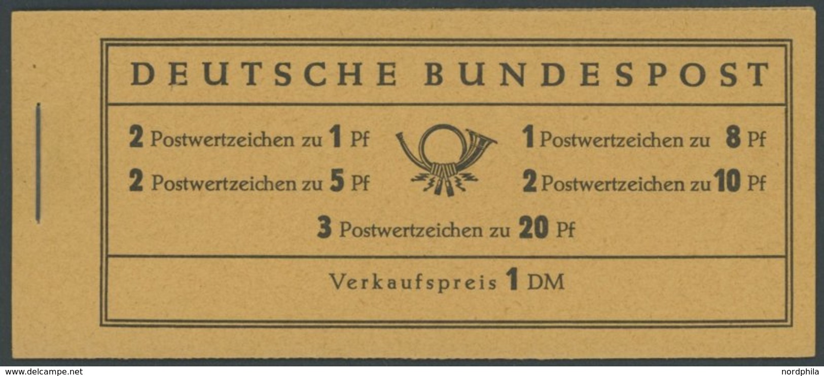 MARKENHEFTCHEN MH 4YI **, 1960, Markenheftchen Heuss Lieg. Wz., Erstauflage, Postfrisch, Pracht, Mi. 120.- - Autres & Non Classés