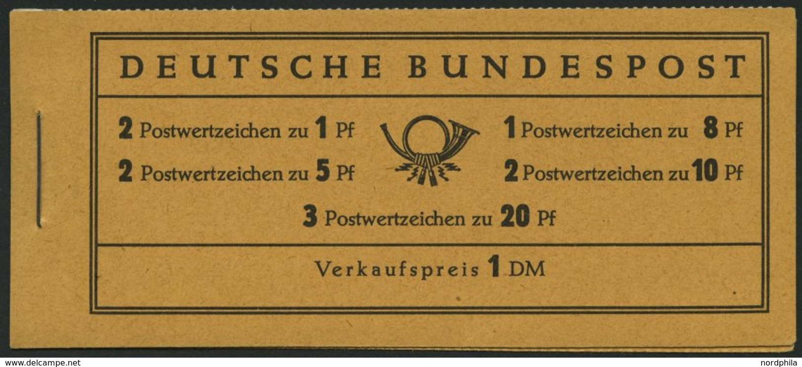 ZUSAMMENDRUCKE MH 4YII **, 1960, Markenheftchen Heuss Lieg. Wz., Type II, Oben Leichte Heftchenzähnung, Pracht, Mi. 90.- - Other & Unclassified