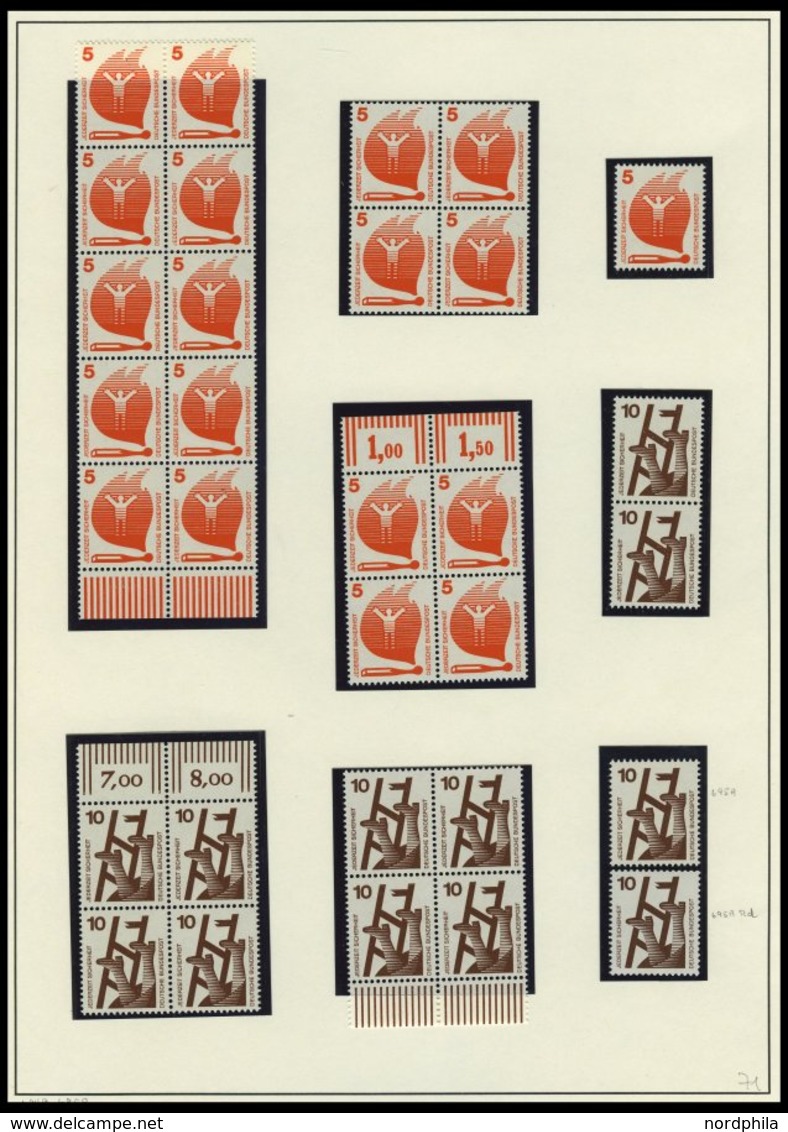 BUNDESREPUBLIK 694-703 Paar **, 1971, Unfallverhütung In Waagerechten Paaren (9x), Pracht, Mi. 630.- - Unused Stamps