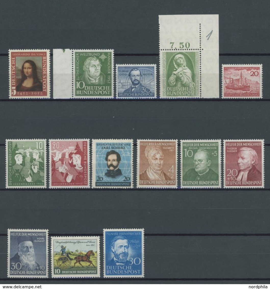 1952, Kompletter Postfrischer Jahrgang, Pracht -> Automatically Generated Translation: 1952, Complete Mint Never Hinged  - Other & Unclassified