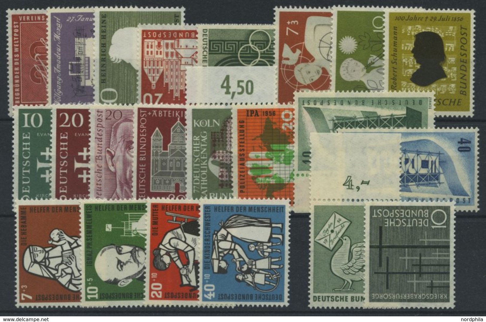 JAHRGÄNGE 227-48 **, 1956, Kompletter Jahrgang, Pracht - Autres & Non Classés