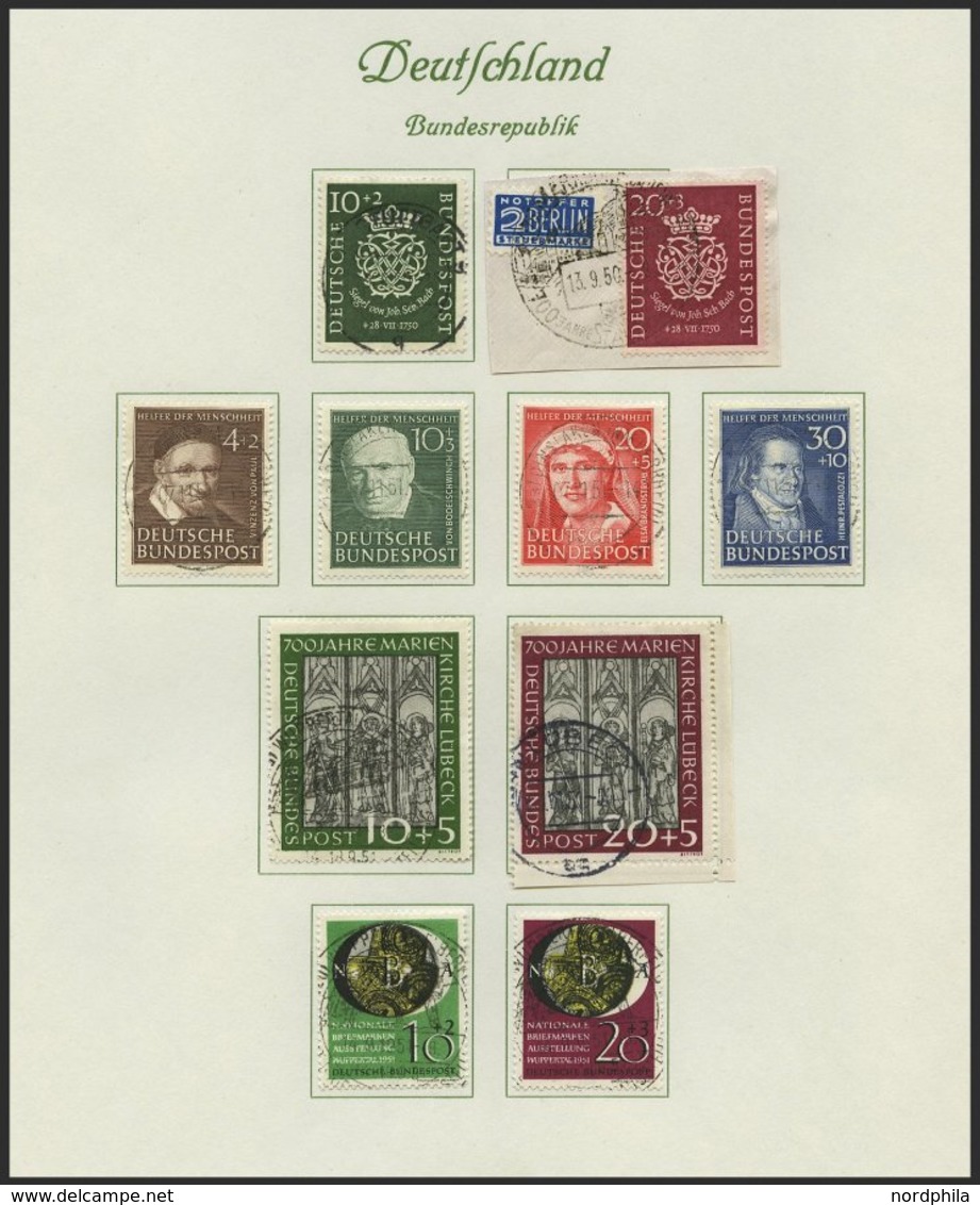 SAMMLUNGEN O, BRIEF, Sehr Sauber Gestempelte Komplette Sammlung Bund Von 1949-90, Dazu Briefe, FDC`s, Viele Waagerechte  - Used Stamps