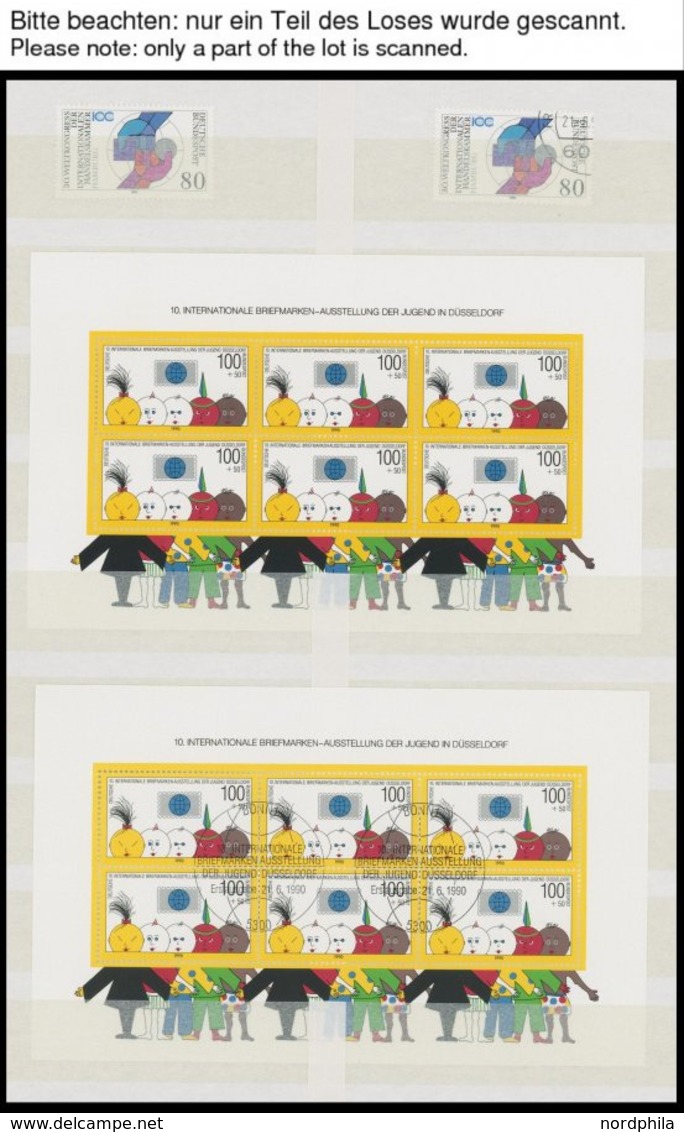 SAMMLUNGEN **,o , In Den Hauptnummern Wohl Jeweils Postfrische Und Gestempelte Sammlung Bundesrepublik Von 1987-96 Kompl - Oblitérés
