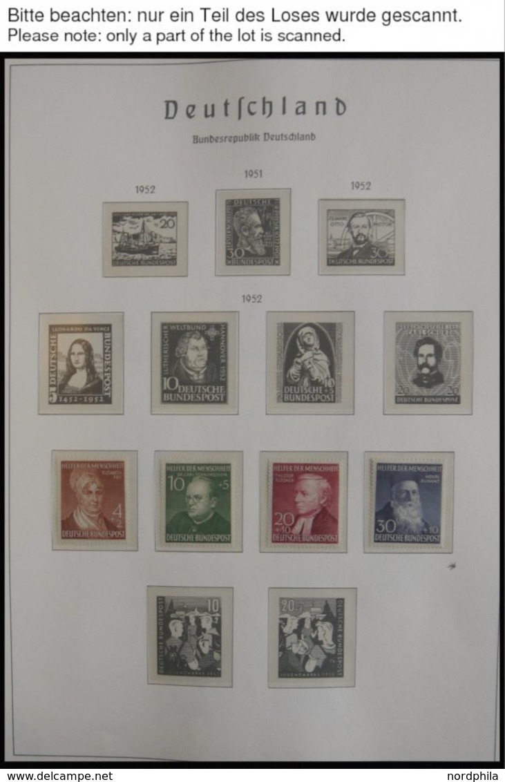 SAMMLUNGEN **,* , 1951-75, Fast Nur Postfrische Sammlung Bundesrepublik Im Leuchtturm Falzlosalbum, Anfangs Sehr Lückenh - Used Stamps