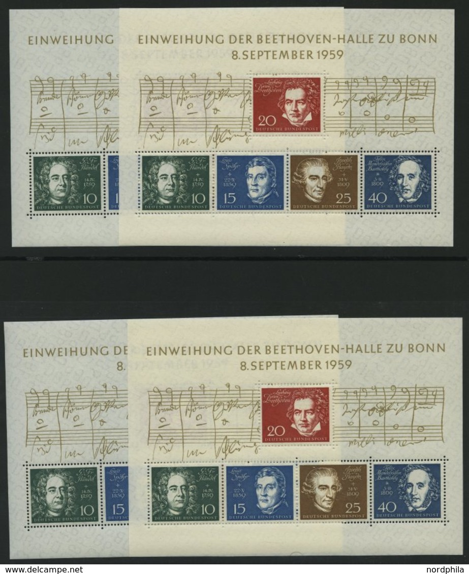 LOTS Bl. **, 1959-86, Partie Blocks, U.a. Bl. 2 (23x), Bl. 3 (13x) Etc., Nur Prachterhaltung, Mi. 1400.- - Sonstige & Ohne Zuordnung