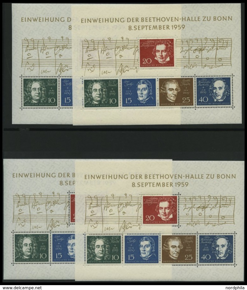 LOTS Bl. **, 1959-86, Partie Blocks, U.a. Bl. 2 (23x), Bl. 3 (13x) Etc., Nur Prachterhaltung, Mi. 1400.- - Sonstige & Ohne Zuordnung