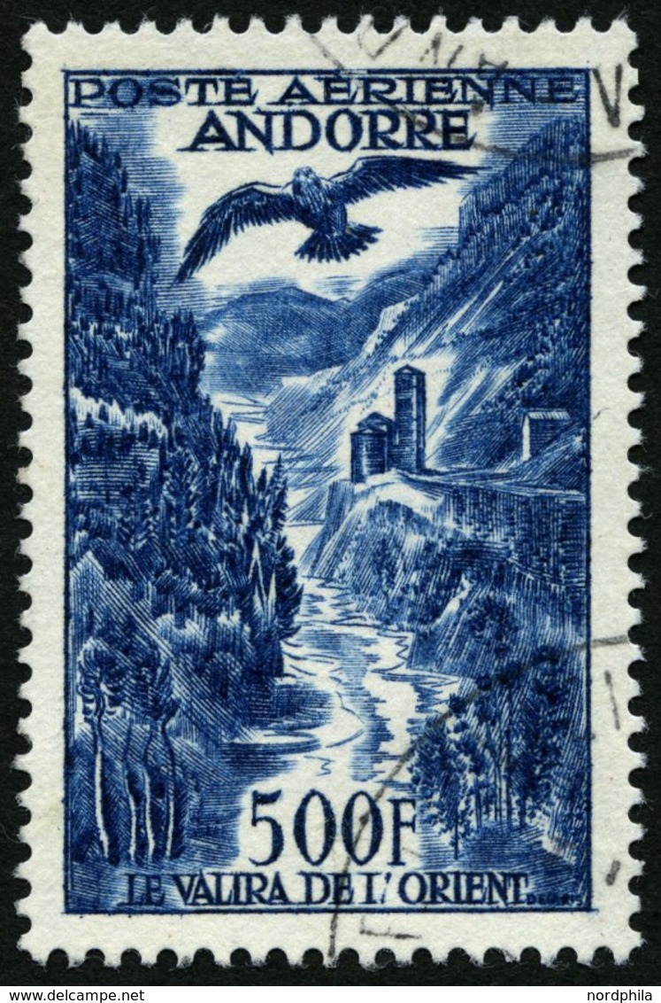 FRANZÖSISCHE-POST 160 O, 1957, 500 Fr. Flugpostmarken, Pracht, Mi. 90.- - Unused Stamps